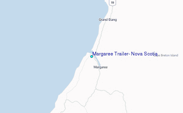 Margaree Trailer, Nova Scotia Tide Station Location Map