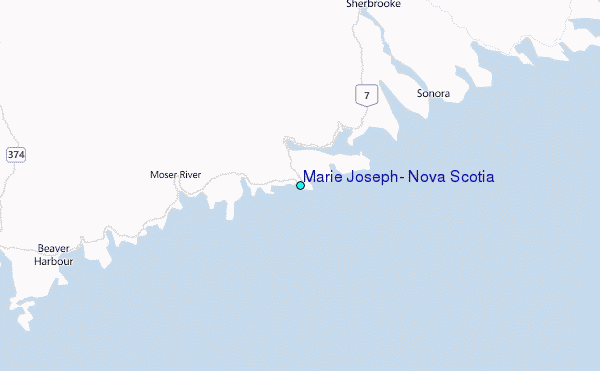Marie Joseph, Nova Scotia Tide Station Location Map