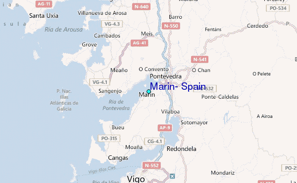 Marin, Spain Tide Station Location Map