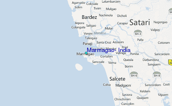 Marmagao, India Tide Station Location Map