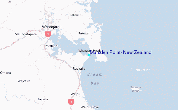 Marsden Point, New Zealand Tide Station Location Map