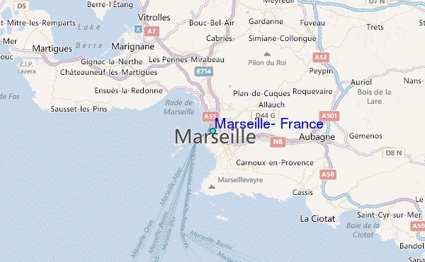 Marseille, France Tide Station Location Map