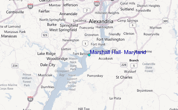 Marshall Hall, Maryland Tide Station Location Map