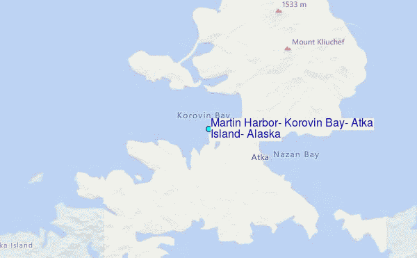 Martin Harbor, Korovin Bay, Atka Island, Alaska Tide Station Location Map