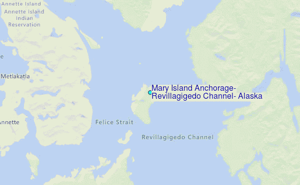 Mary Island Anchorage, Revillagigedo Channel, Alaska Tide Station Location Map