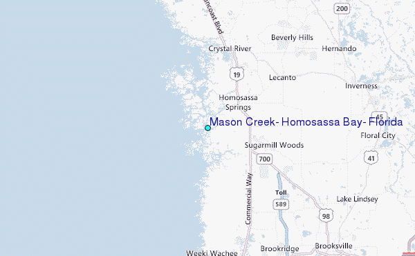 Mason Creek, Homosassa Bay, Florida Tide Station Location Map