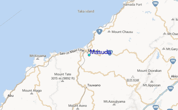 Masuda Tide Station Location Map
