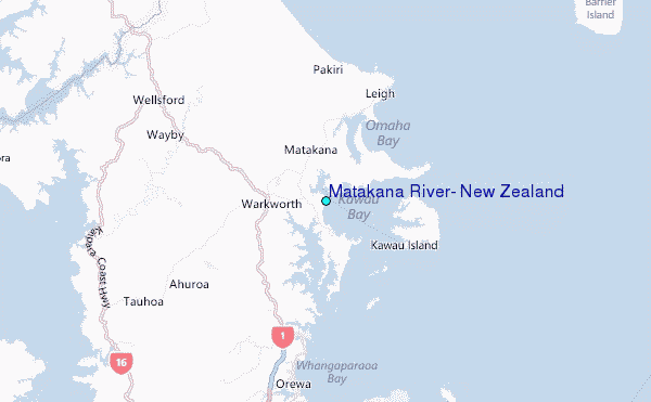 Matakana River, New Zealand Tide Station Location Map