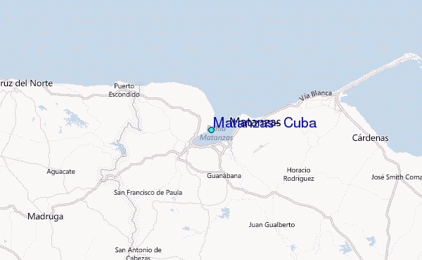 Matanzas, Cuba Tide Station Location Map