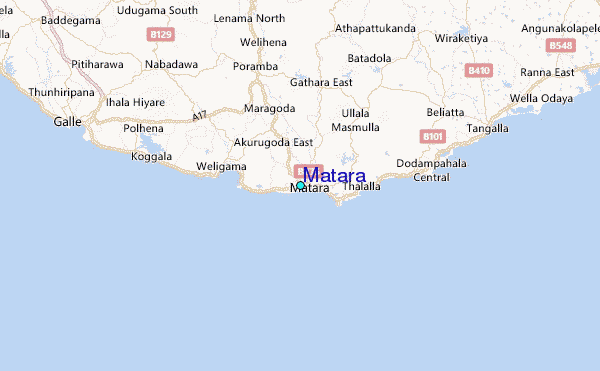 Matara Tide Station Location Map