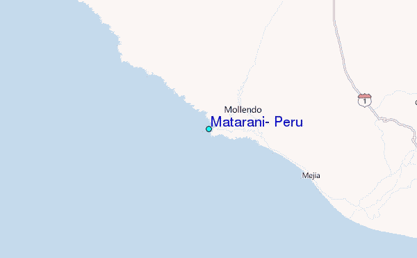 Matarani, Peru Tide Station Location Map