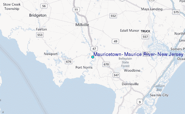 Mauricetown, Maurice River, New Jersey Tide Station Location Map