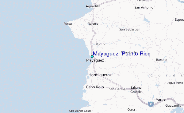 Mayaguez, Puerto Rico Tide Station Location Map