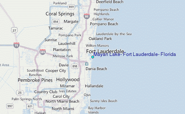 Mayan Lake, Fort Lauderdale, Florida Tide Station Location Map