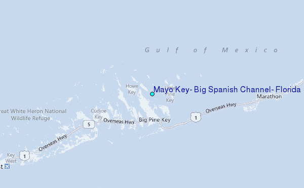 Mayo Key, Big Spanish Channel, Florida Tide Station Location Map