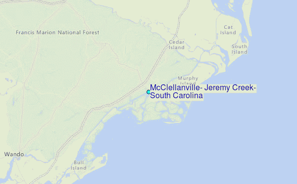 McClellanville, Jeremy Creek, South Carolina Tide Station Location Map