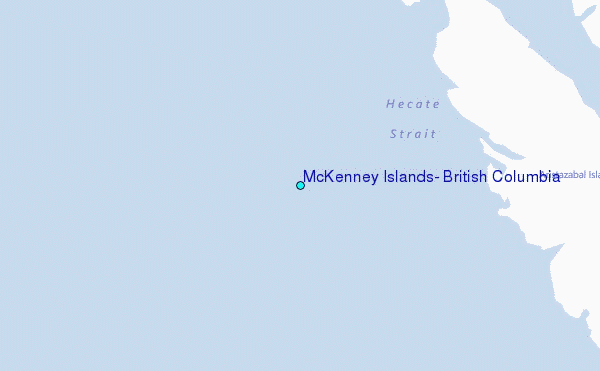 McKenney Islands, British Columbia Tide Station Location Map