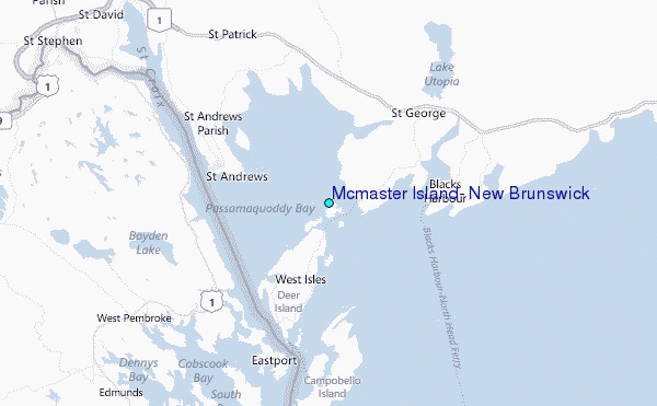 Mcmaster Island, New Brunswick Tide Station Location Map