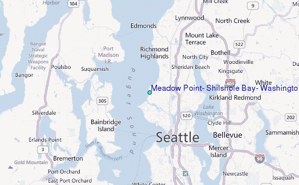 Meadow Point, Shilshole Bay, Washington Tide Station Location Map