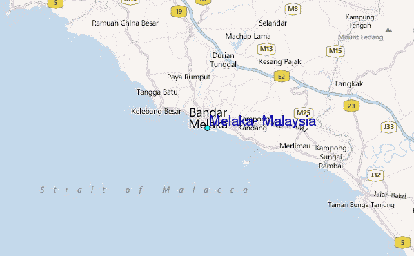 Melaka, Malaysia Tide Station Location Map