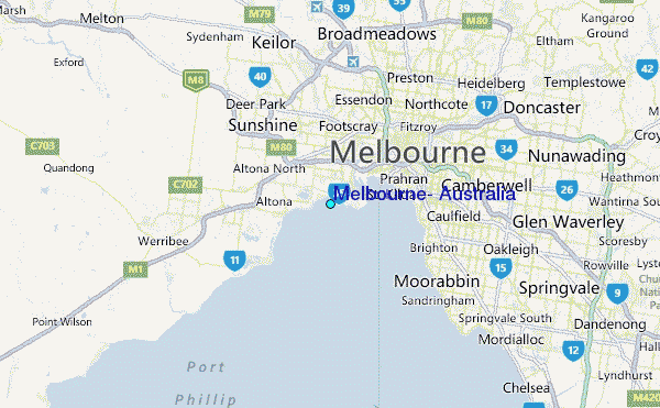 Melbourne, Australia Tide Station Location Map