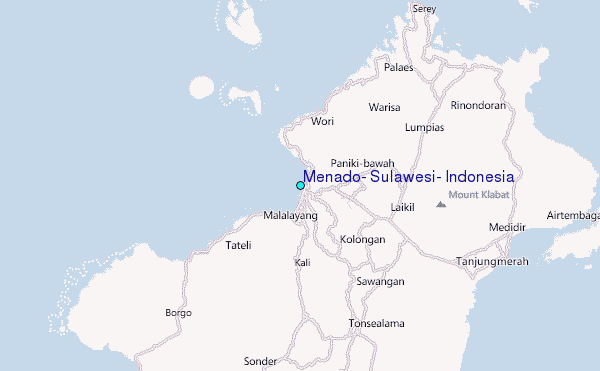 Menado, Sulawesi, Indonesia Tide Station Location Map
