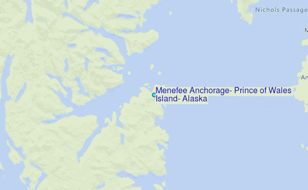 Menefee Anchorage, Prince of Wales Island, Alaska Tide Station Location Map