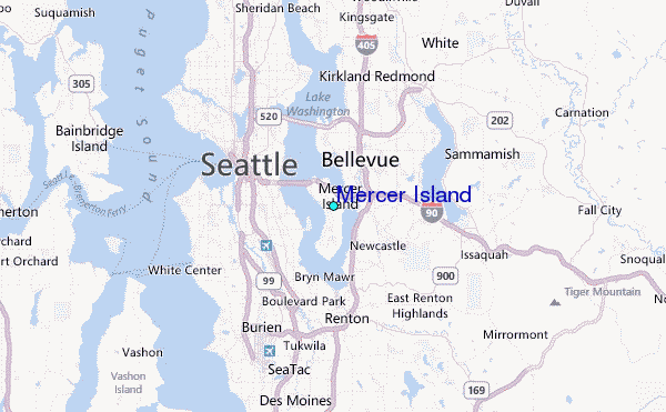 Mercer Island Tide Station Location Map