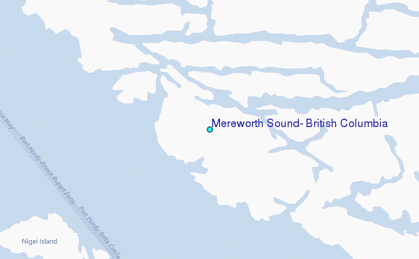 Mereworth Sound, British Columbia Tide Station Location Map