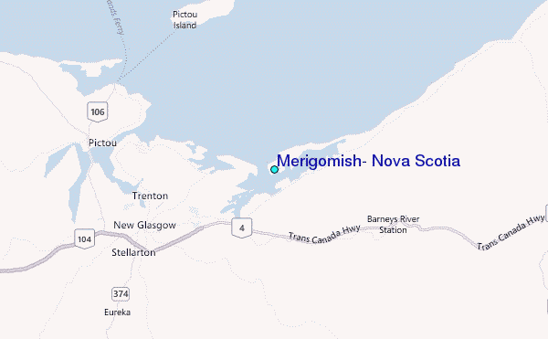 Merigomish, Nova Scotia Tide Station Location Map