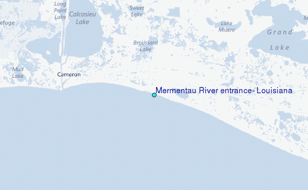 Mermentau River entrance, Louisiana Tide Station Location Map