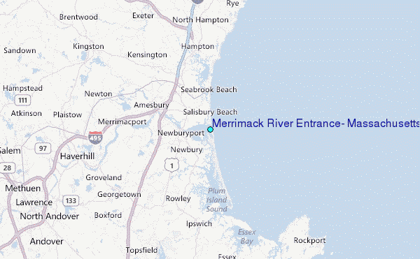 Merrimack River Entrance, Massachusetts Tide Station Location Map