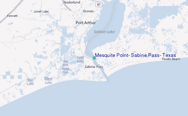 Mesquite Point, Sabine Pass, Texas Tide Station Location Map