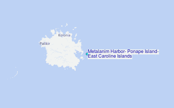 Metalanim Harbor, Ponape Island, East Caroline Islands Tide Station Location Map
