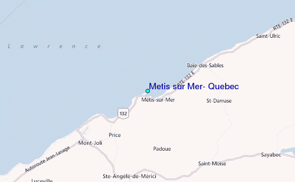 Metis sur Mer, Quebec Tide Station Location Map