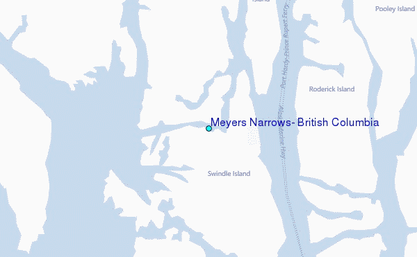 Meyers Narrows, British Columbia Tide Station Location Map