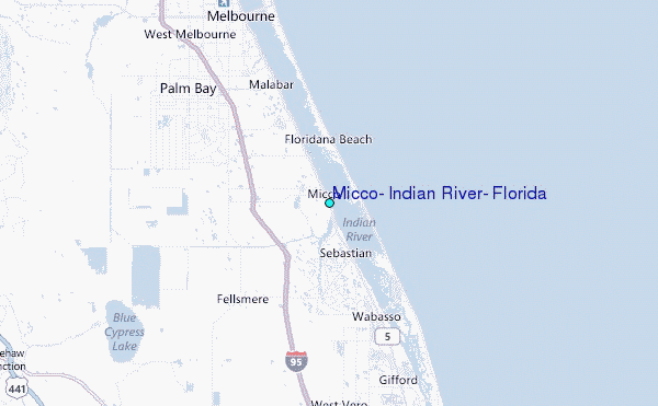 Micco, Indian River, Florida Tide Station Location Map