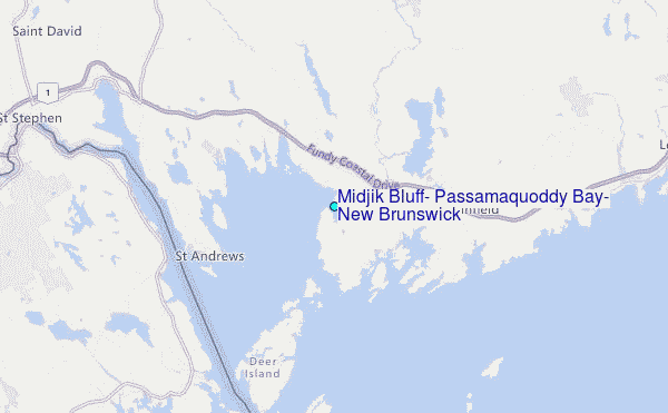 Midjik Bluff, Passamaquoddy Bay, New Brunswick Tide Station Location Map