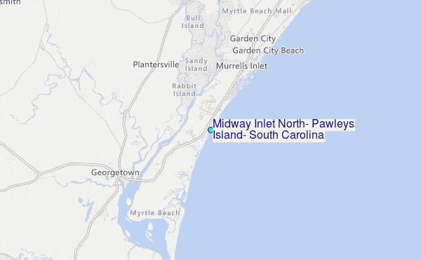 Midway Inlet North, Pawleys Island, South Carolina Tide Station Location Map