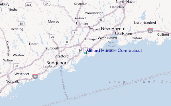 Milford Harbor, Connecticut Tide Station Location Map