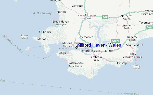 Milford Haven, Wales Tide Station Location Map