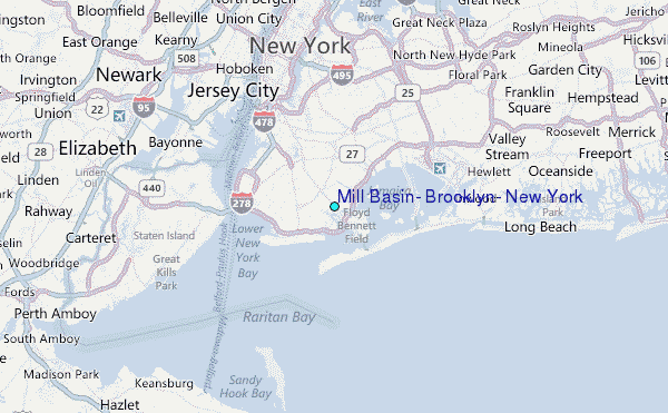 Mill Basin, Brooklyn, New York Tide Station Location Map