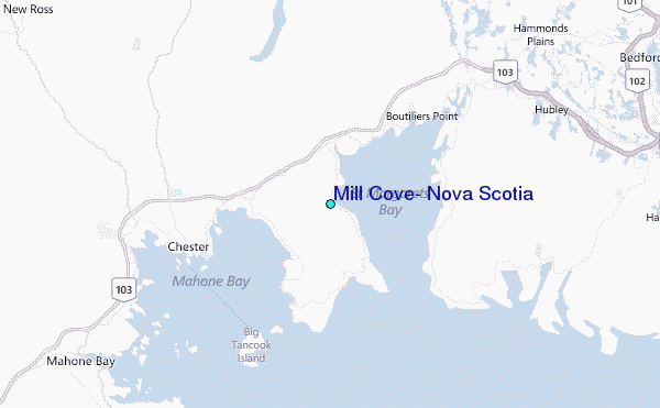 Mill Cove, Nova Scotia Tide Station Location Map
