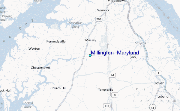Millington, Maryland Tide Station Location Map