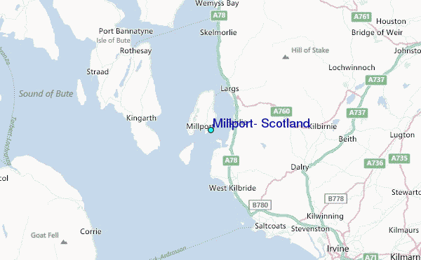 Millport, Scotland Tide Station Location Map