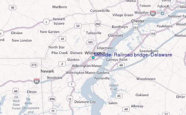 Millside, Railroad bridge, Delaware Tide Station Location Map