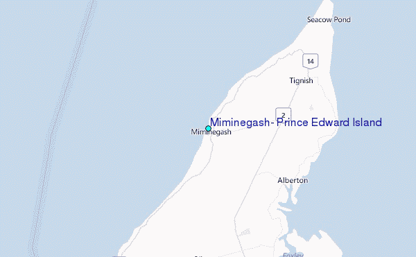 Miminegash, Prince Edward Island Tide Station Location Map
