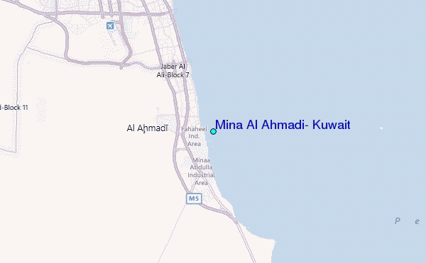 Mina Al Ahmadi, Kuwait Tide Station Location Map