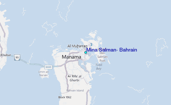 Mina Salman, Bahrain Tide Station Location Map