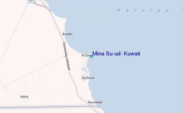 Mina Su`ud, Kuwait Tide Station Location Map